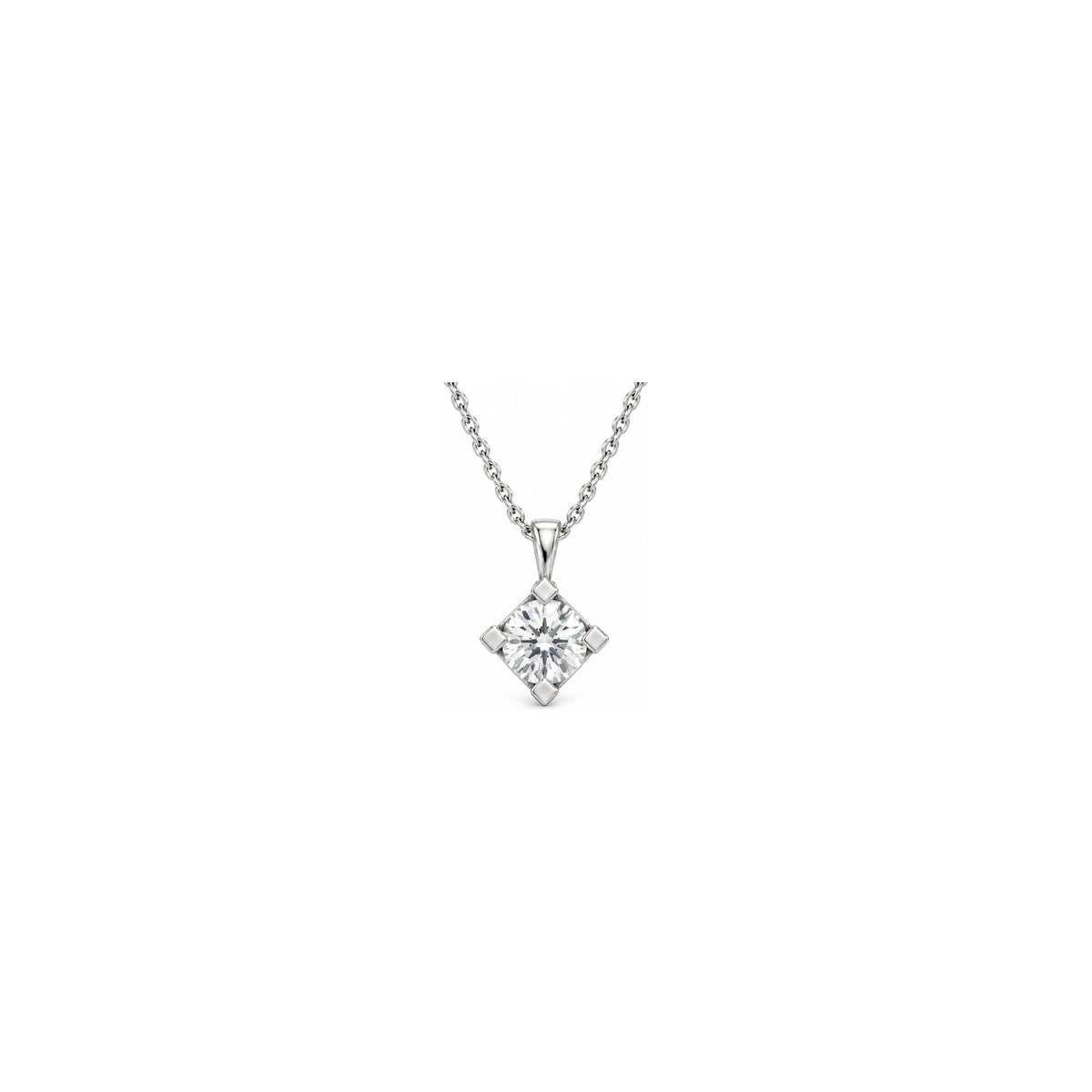 Ciondolo Punto Luce Quattro Griffe con Diamanti Naturali in Oro 18kt