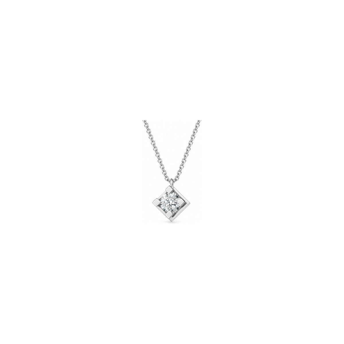 Ciondolo Punto Luce Rombo con Diamanti Naturali in Oro 18kt
