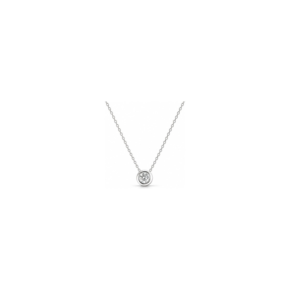 Ciondolo Punto Luce a Castone con Diamanti Naturali in Oro 18kt