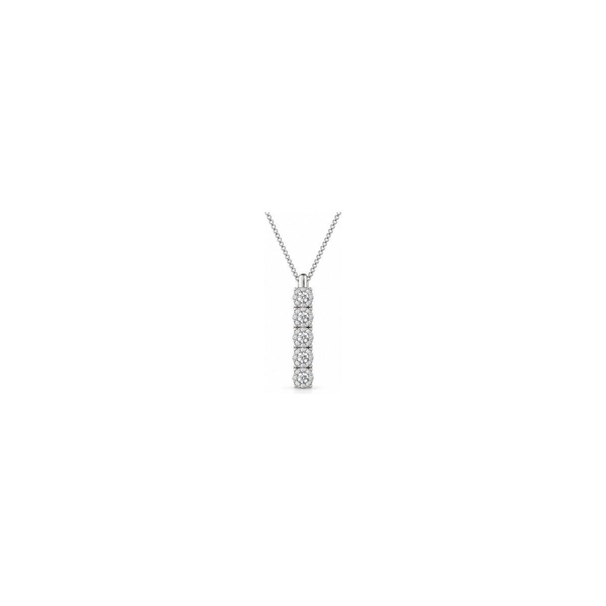 Ciondolo Riviera Verticale con Diamanti Naturali in Oro 18kt