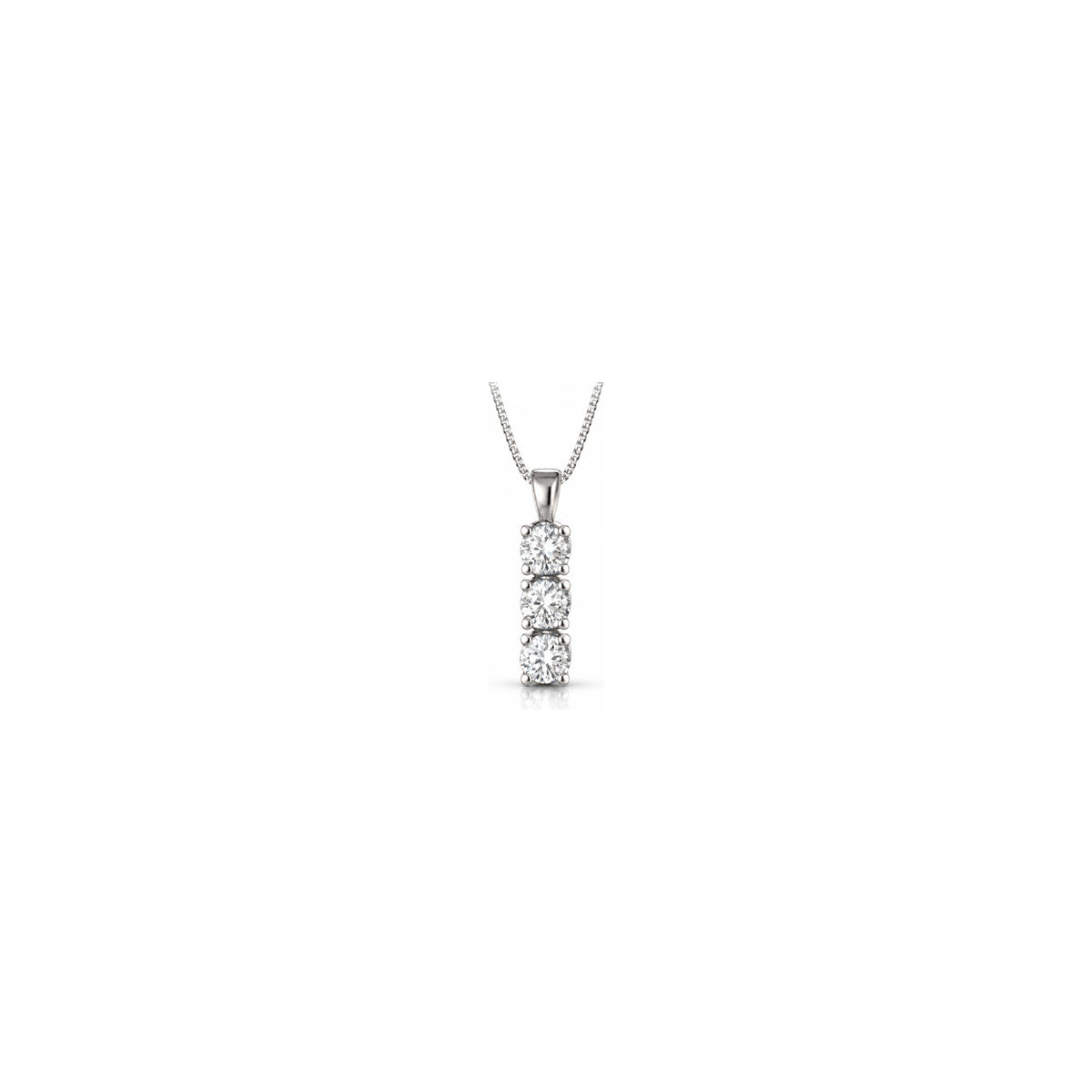 Ciondolo Trilogy Castone con Diamanti Naturali in Oro 18kt
