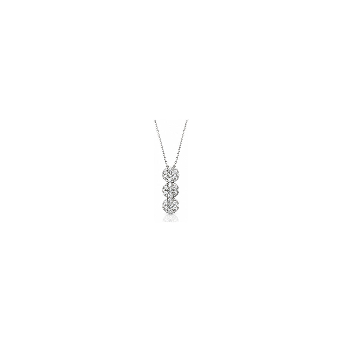 Ciondolo Trilogy Halo Sottile con Diamanti Naturali in Oro 18kt
