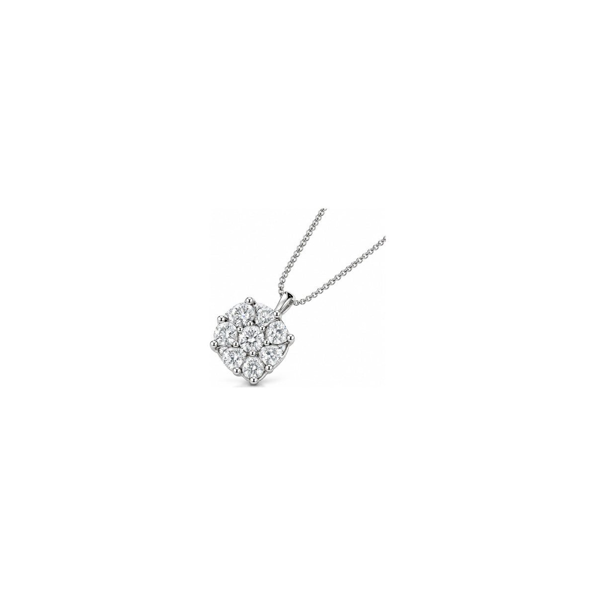 Ciondolo Cuore Illusion con Diamanti Naturali in Oro 18kt