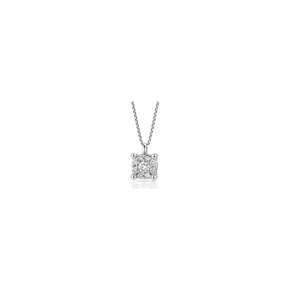 Ciondolo Illusion Quadrato con Diamanti Naturali in Oro 18kt