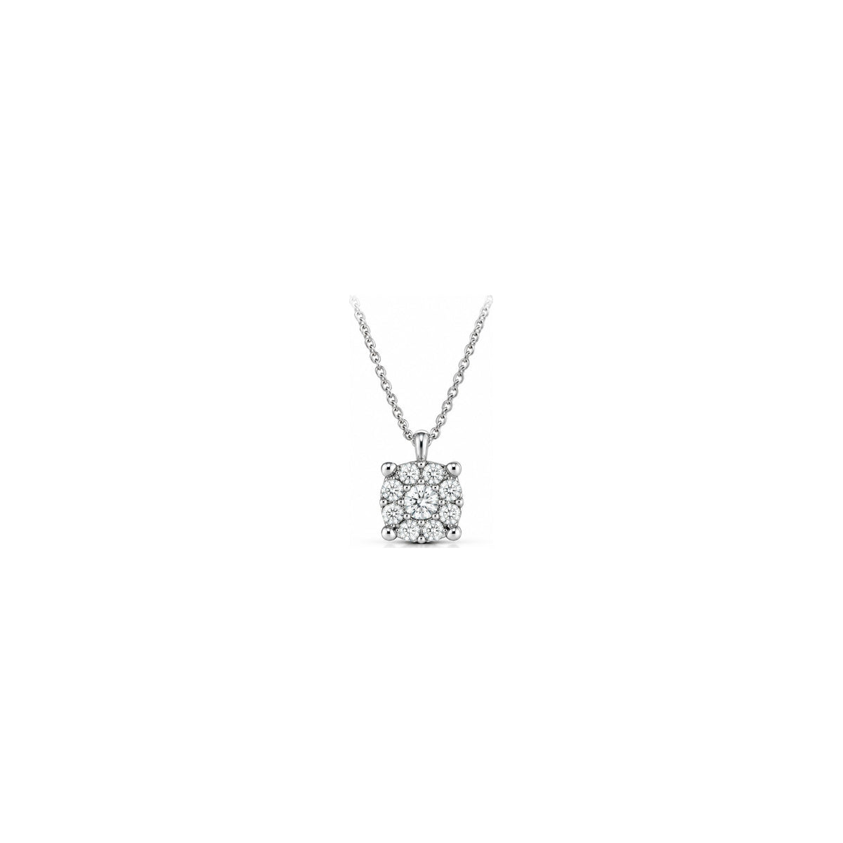 Ciondolo Illusion Quadrato a Griffe con Diamanti Naturali in Oro 18kt