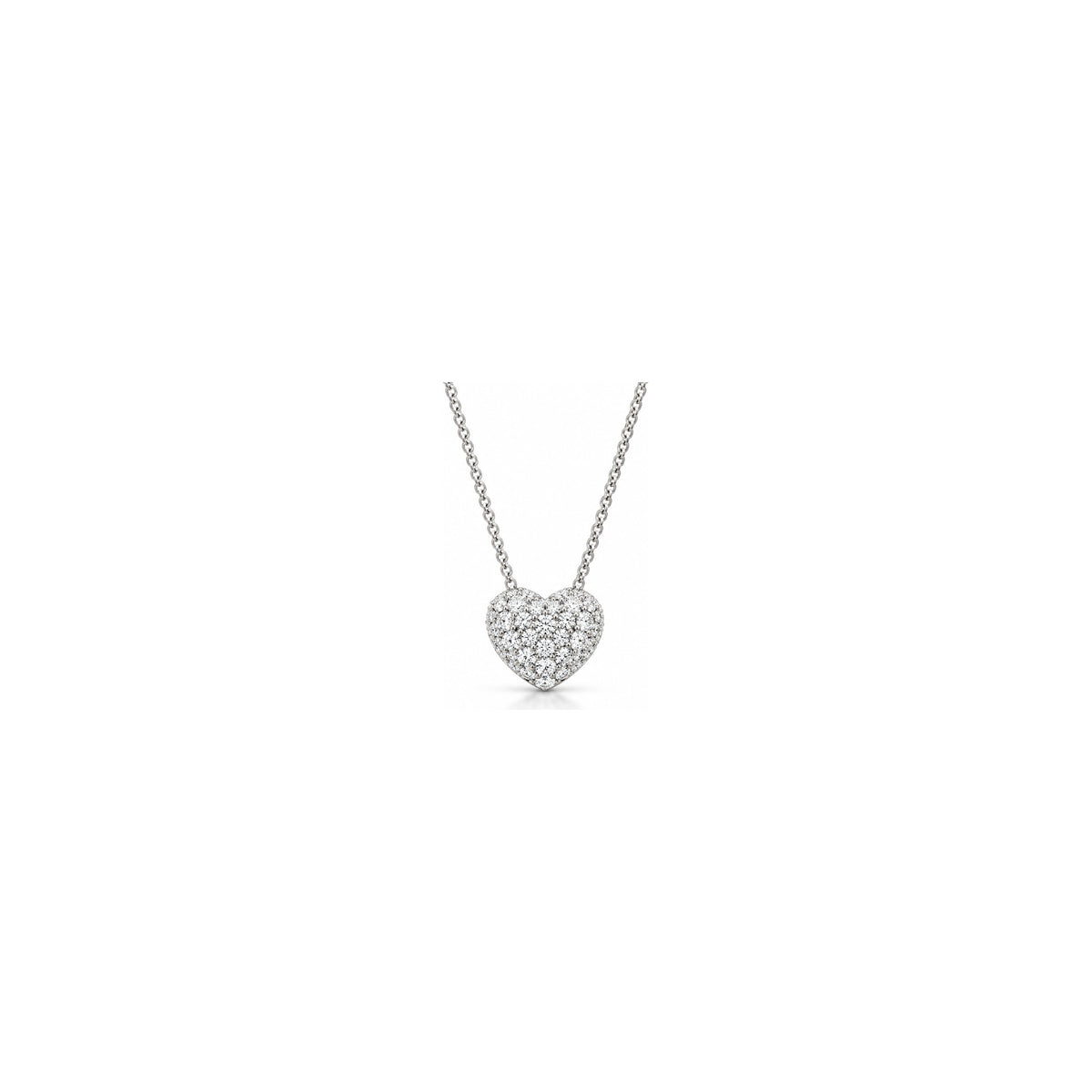 Ciondolo Cuore Pavé Medio con Diamanti Naturali in Oro 18kt