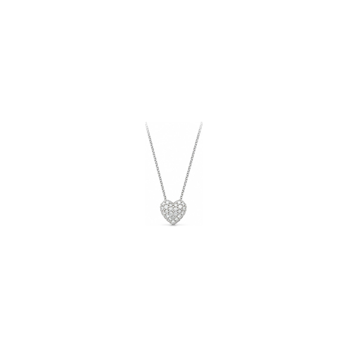 Ciondolo Cuore Pavé Piccolo con Diamanti Naturali in Oro 18kt