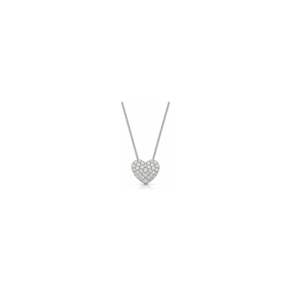 Ciondolo Cuore Pavé Piccolo con Diamanti Naturali in Oro 18kt