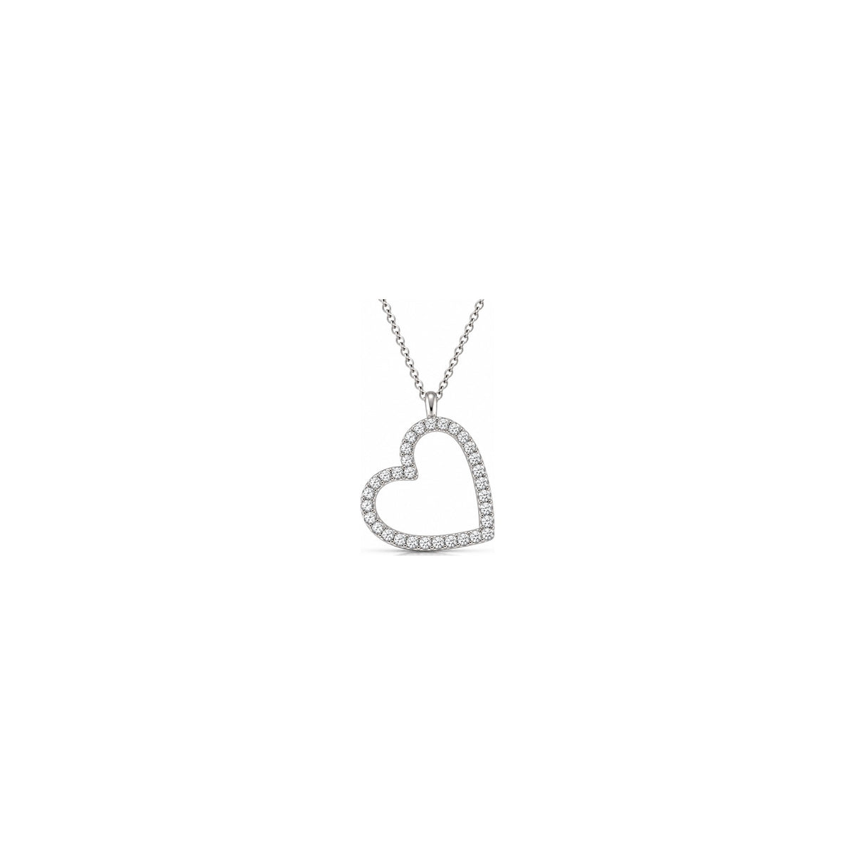 Ciondolo Cuore Aperto con Diamanti Naturali in Oro 18kt