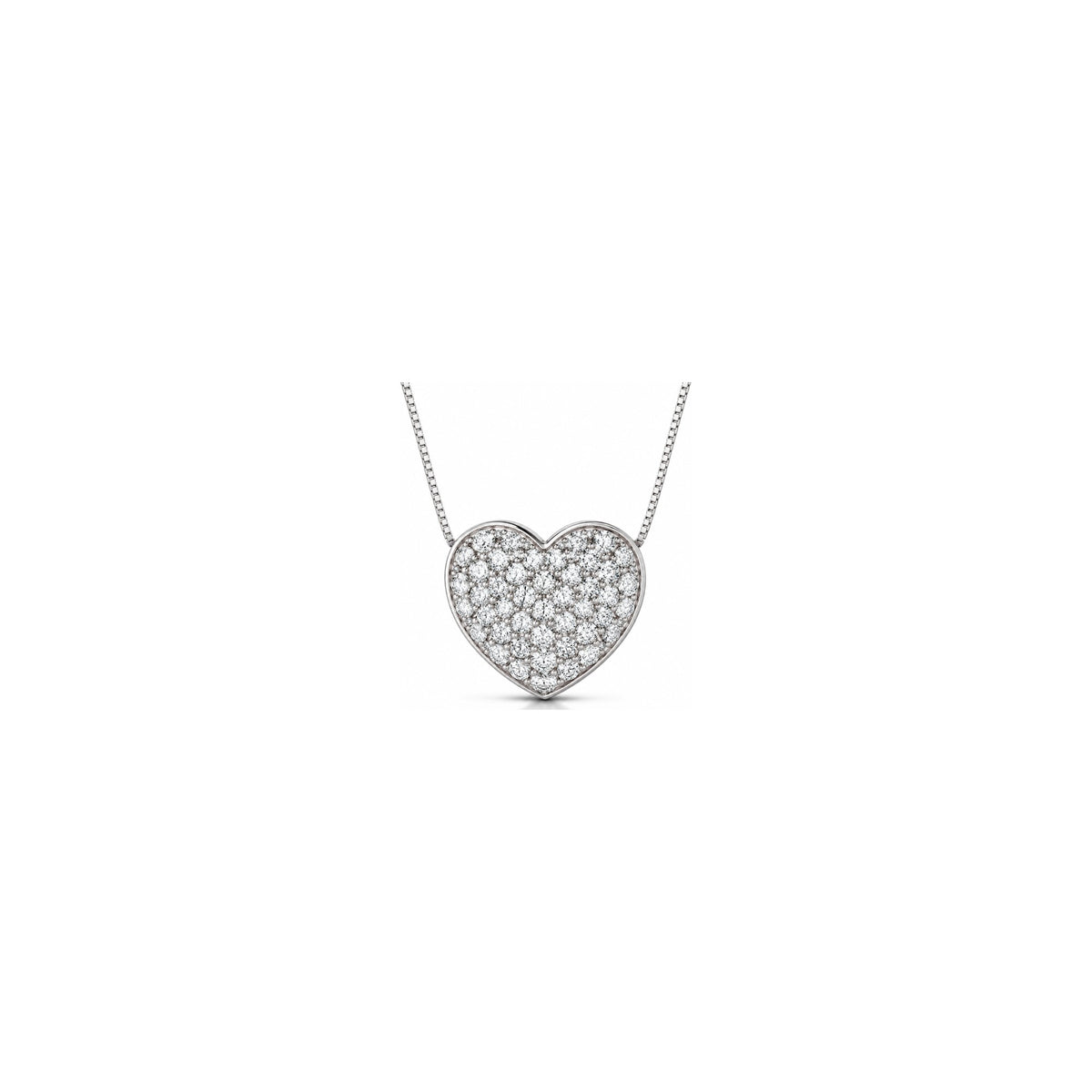 Ciondolo Cuore Pavé Maxi con Diamanti Naturali in Oro 18kt