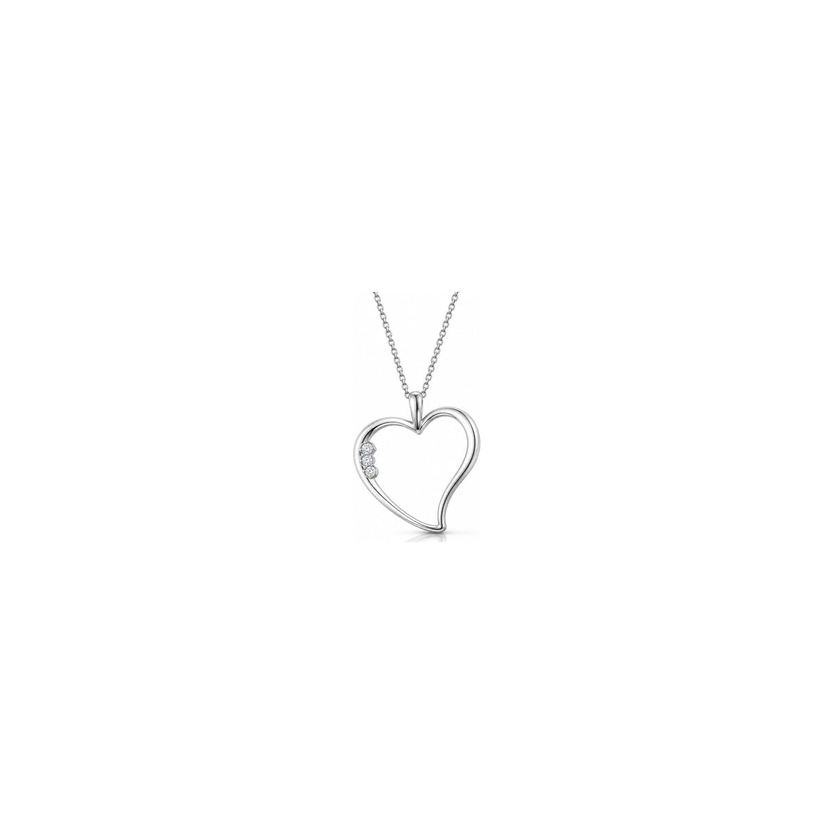 Ciondolo Cuore Stilizzato con Diamanti Naturali in Oro 18kt