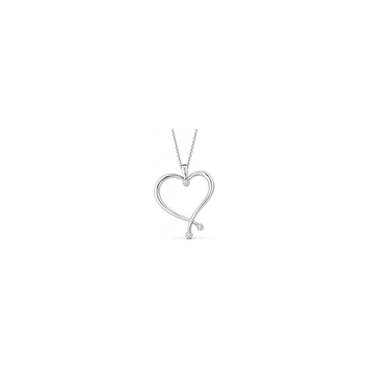 Ciondolo Cuore Incrociato con Diamanti Naturali in Oro 18kt