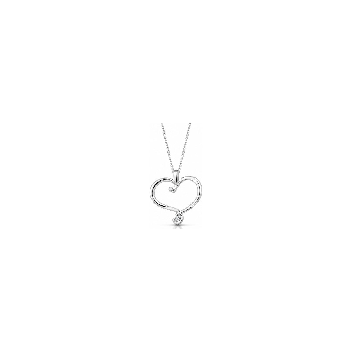 Ciondolo Cuore Svolazzo con Diamanti Naturali in Oro 18kt