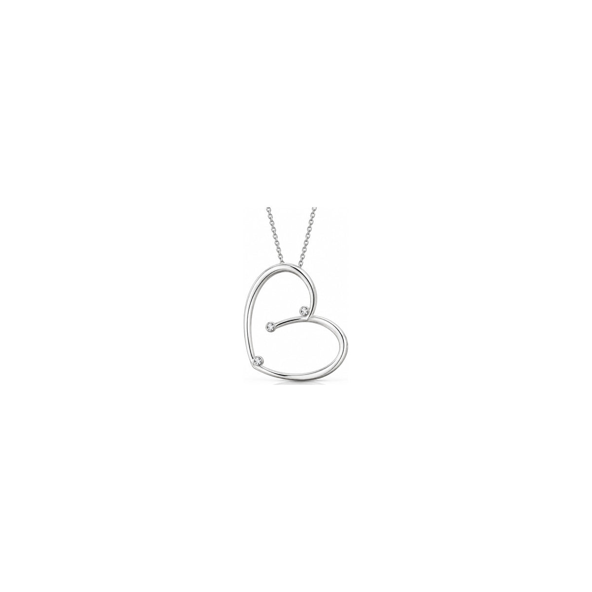 Ciondolo Cuore Sospeso con Diamanti Naturali in Oro 18kt