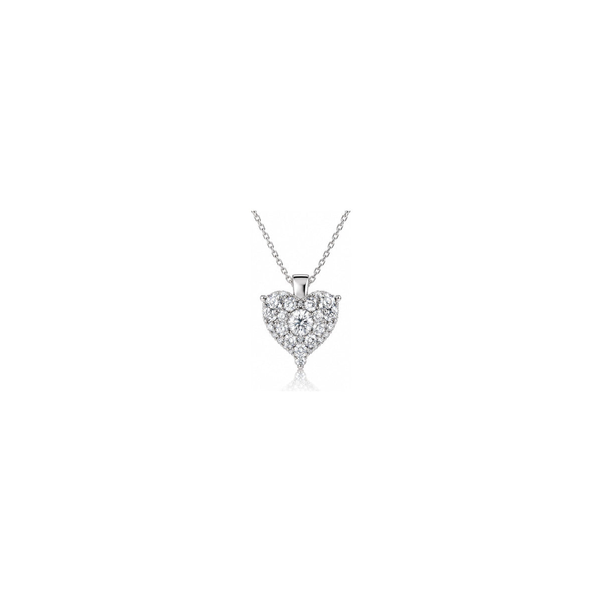 Ciondolo Cuore Brillante con Diamanti Naturali in Oro 18kt