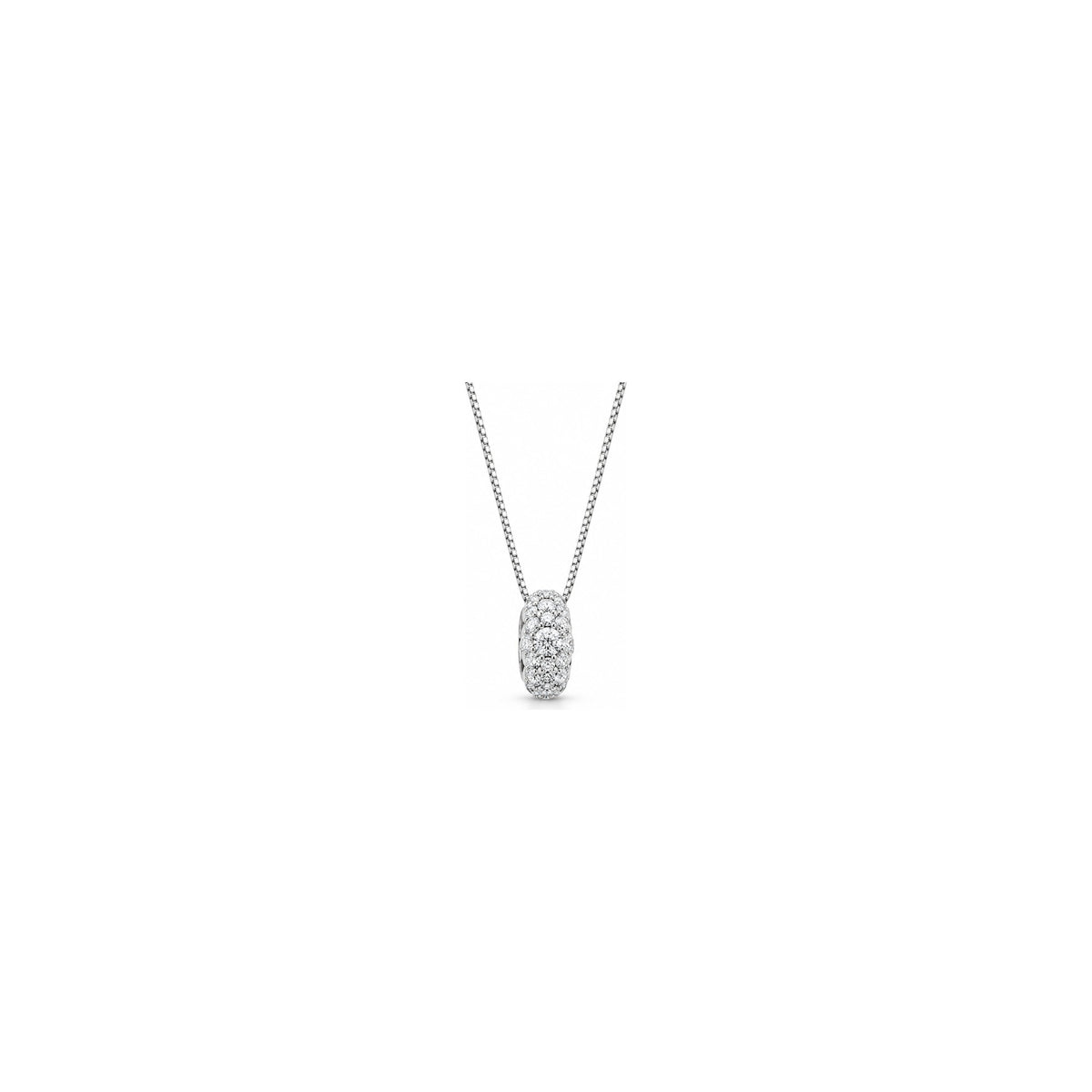 Ciondolo Passante Pavé con Diamanti Naturali in Oro 18kt