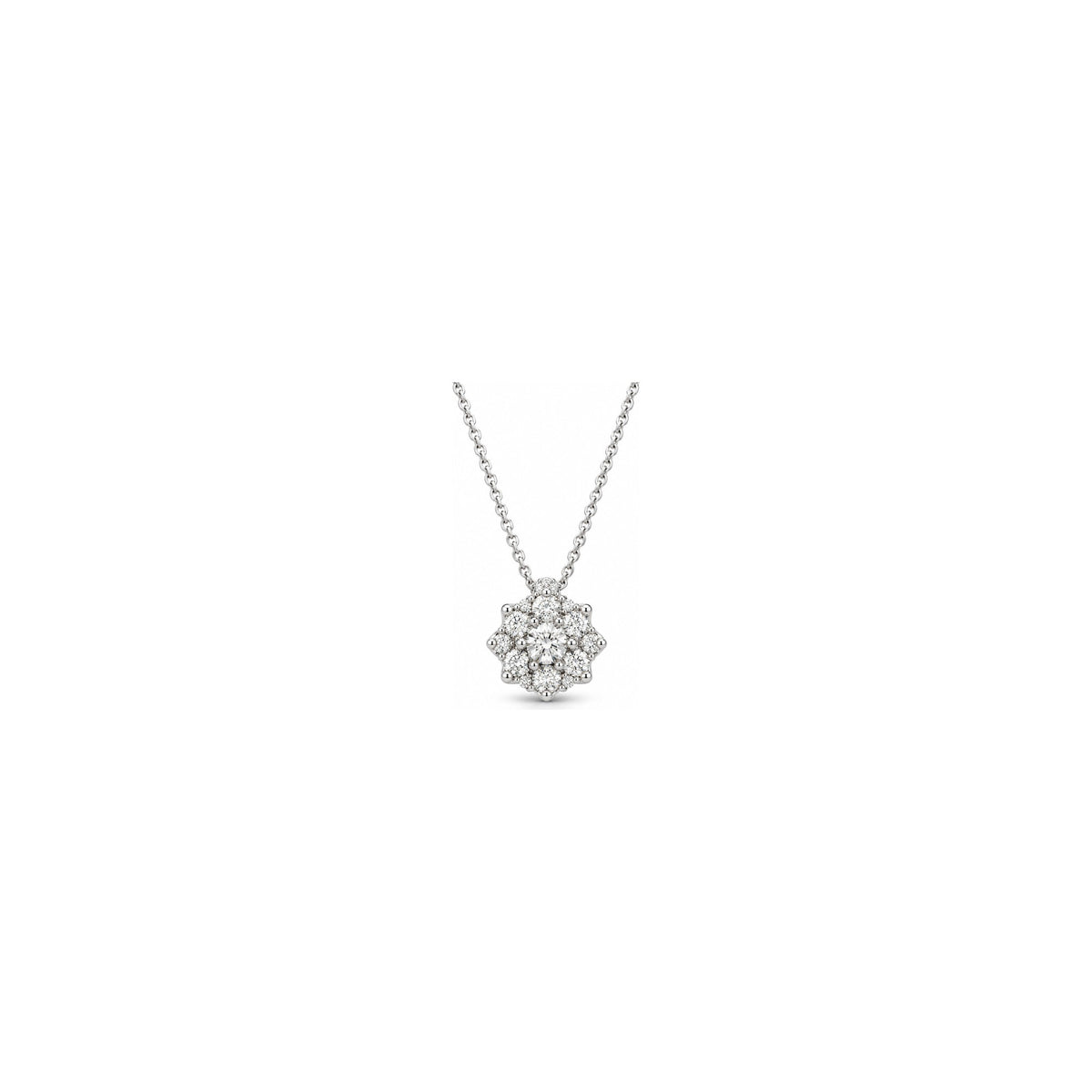 Ciondolo Fiorellino Margherita con Diamanti Naturali in Oro 18kt
