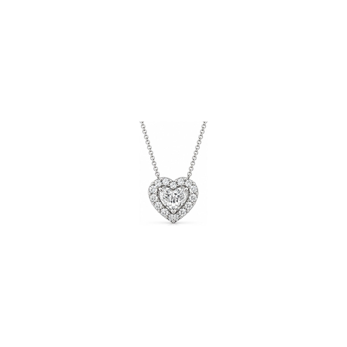 Ciondolo Cuore Halo Mini con Diamanti Naturali in Oro 18kt