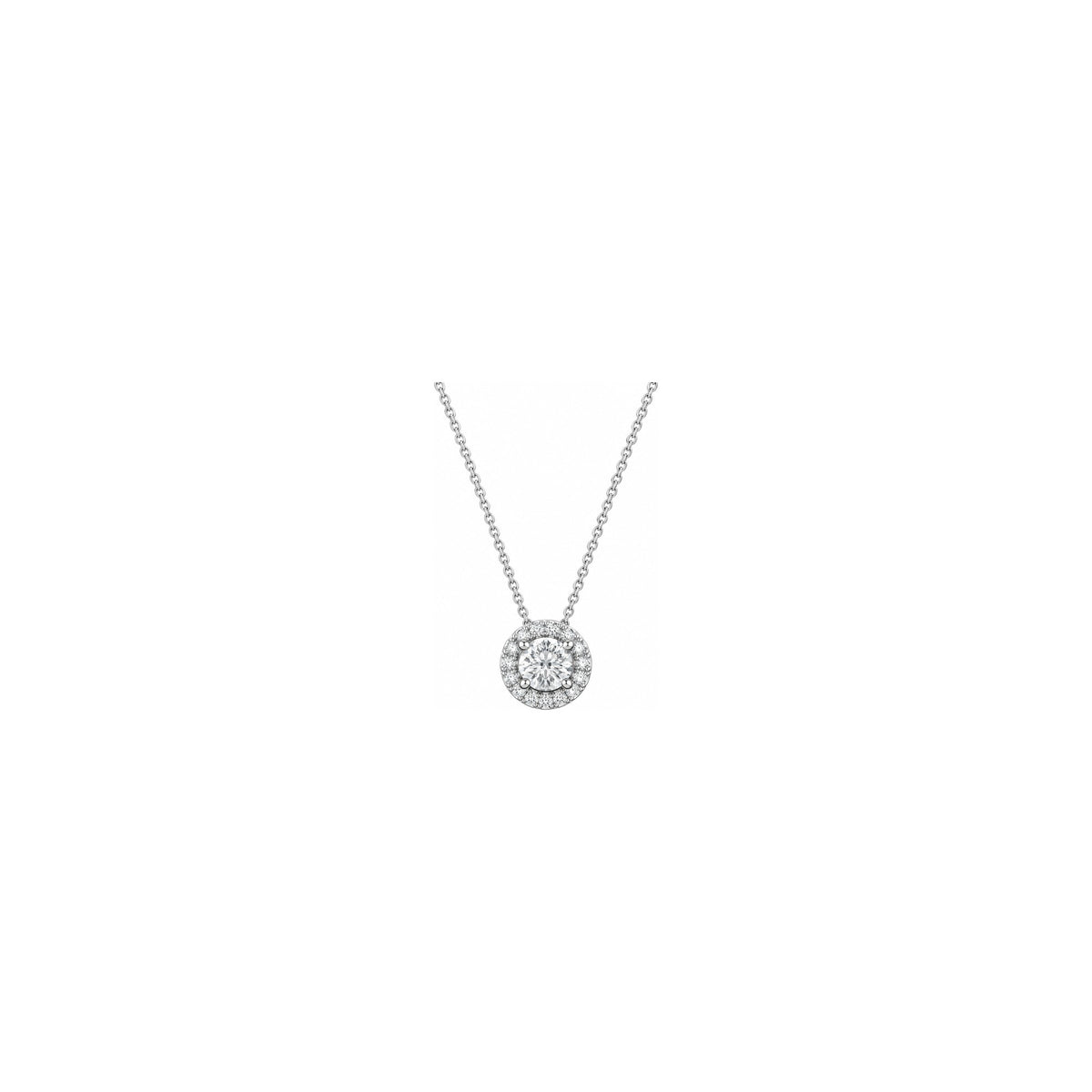 Ciondolo Halo Tondo Mini con Diamanti Naturali in Oro 18kt