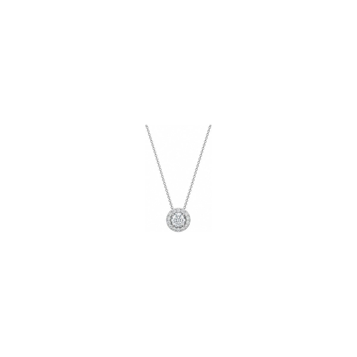 Ciondolo Halo Tondo Delicato con Diamanti Naturali in Oro 18kt