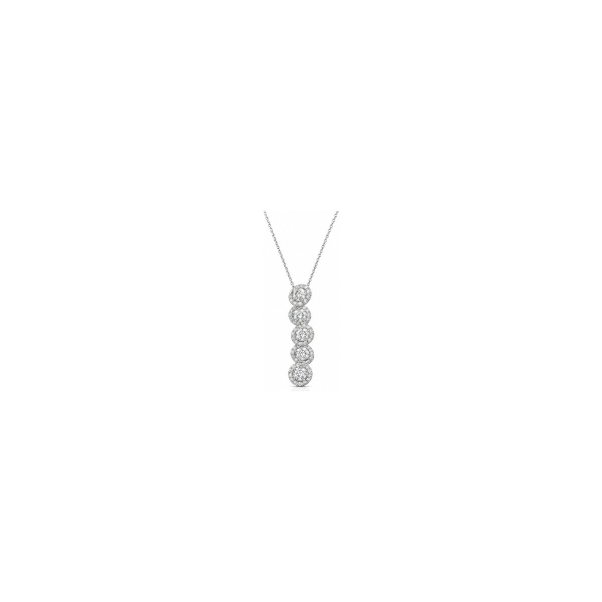 Ciondolo Cascata Halo con Diamanti Naturali in Oro 18kt