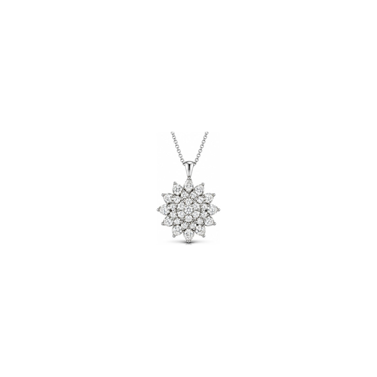 Ciondolo Girasole con Diamanti Naturali in Oro 18kt