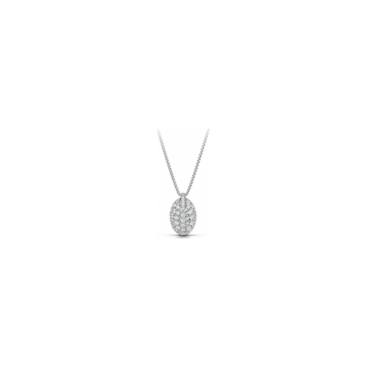 Ciondolo Ovale Pavé con Diamanti Naturali in Oro 18kt