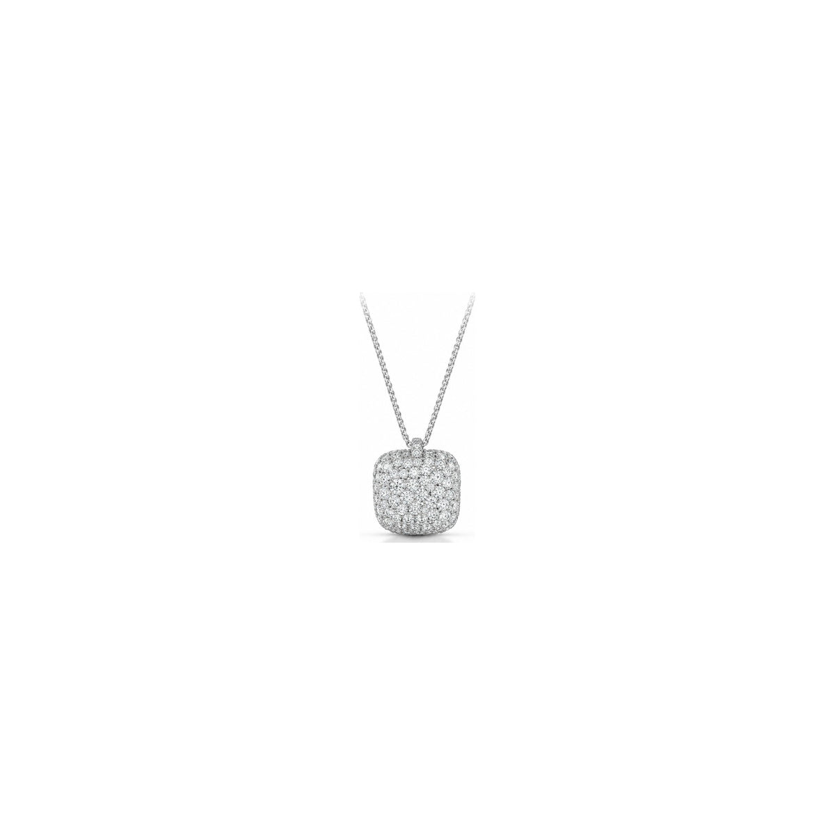 Ciondolo Cuscino Pavé con Diamanti Naturali in Oro 18kt