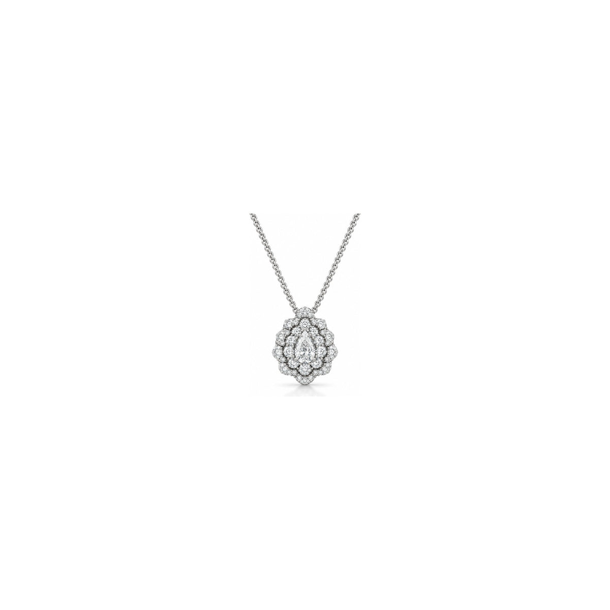 Brilliant 2 Pendant with Natural Diamonds in 18kt White Gold by AuriA