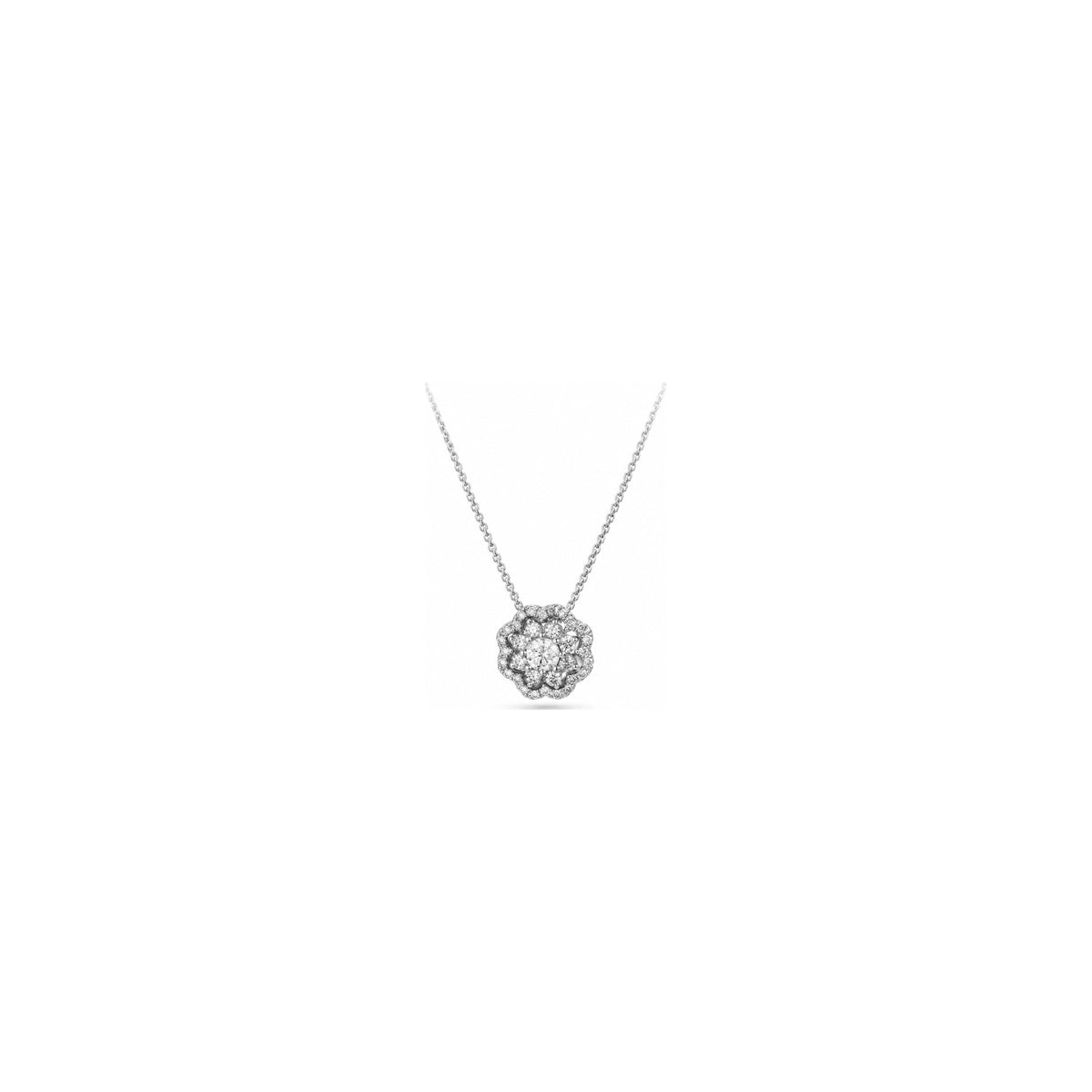 Ciondolo Rosa Brillante con Diamanti Naturali in Oro 18kt
