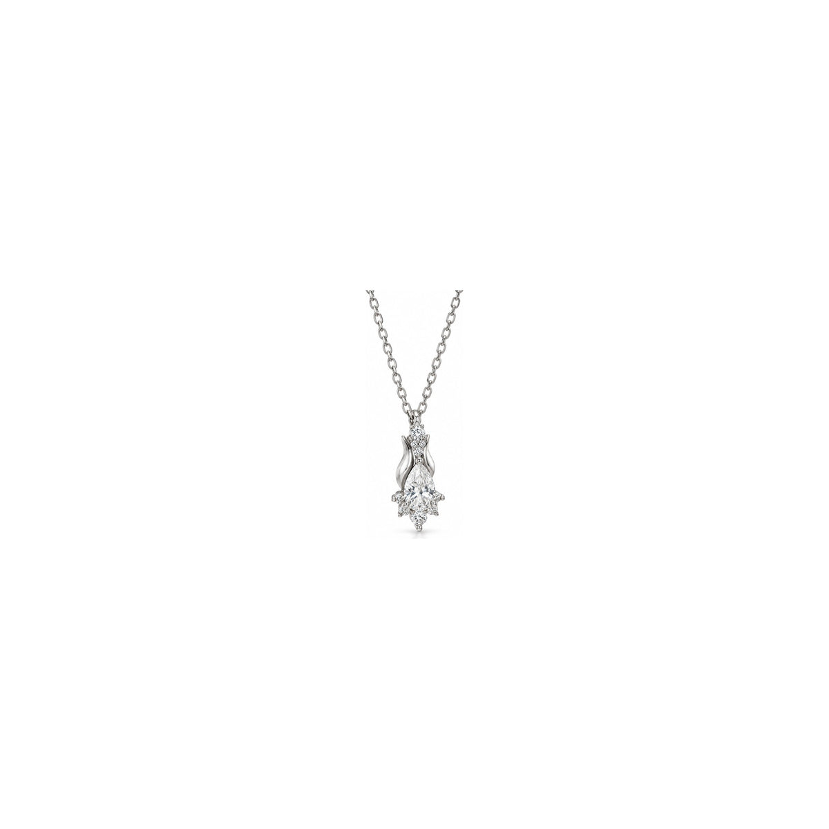 Ciondolo Goccia Fiamma con Diamanti Naturali in Oro 18kt