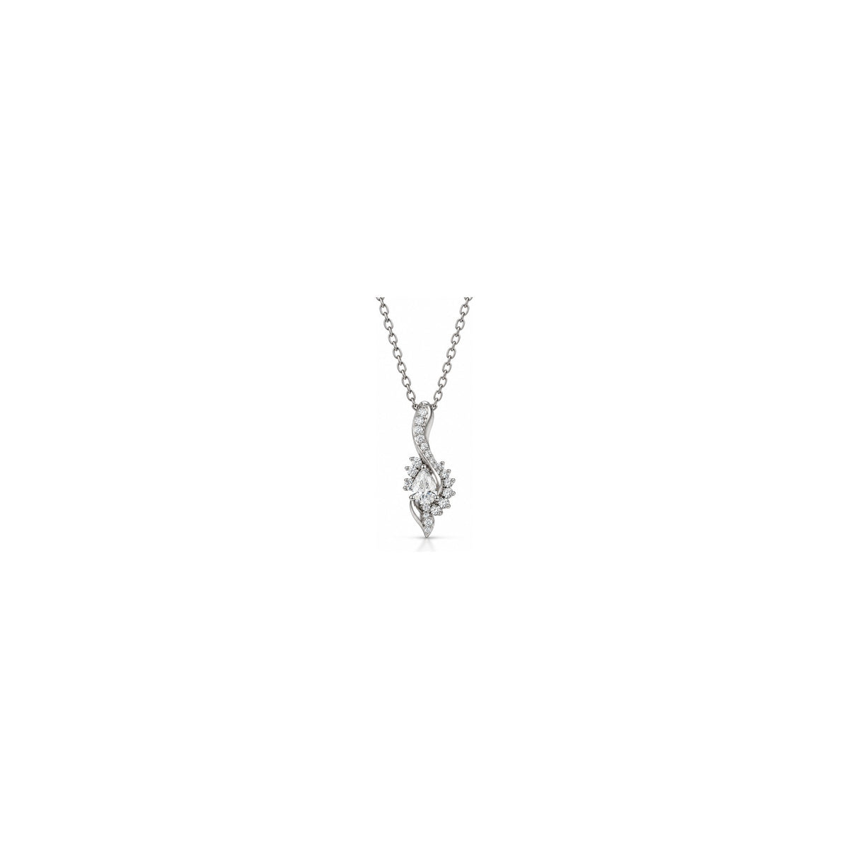 Ciondolo Goccia Onda con Diamanti Naturali in Oro 18kt