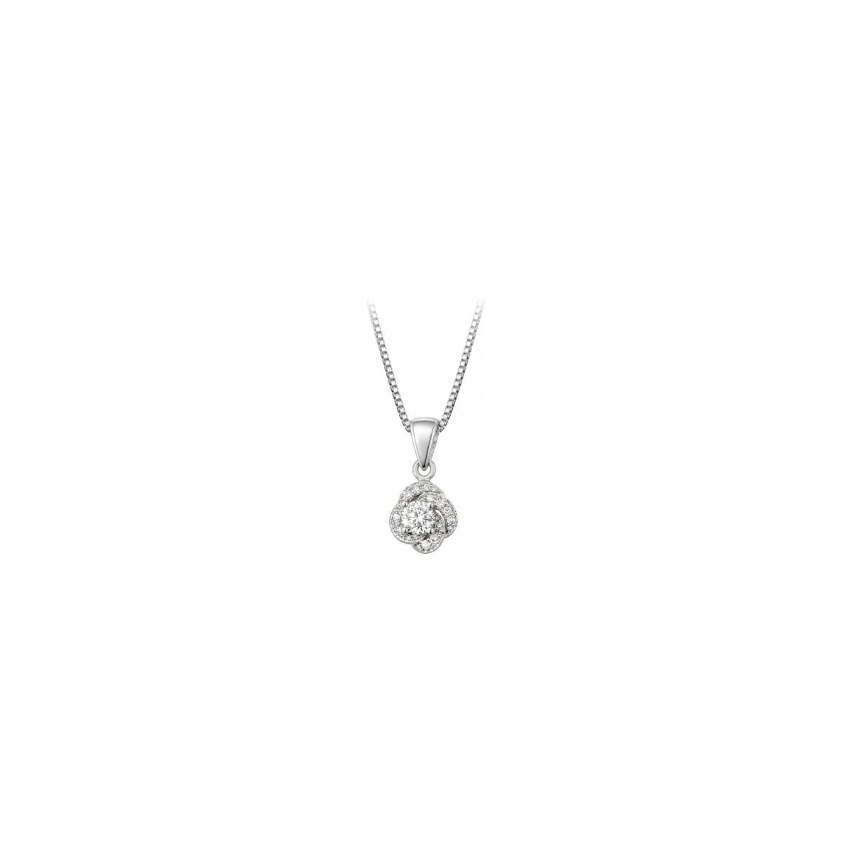 Ciondolo Nodo Luminoso con Diamanti Naturali in Oro 18kt