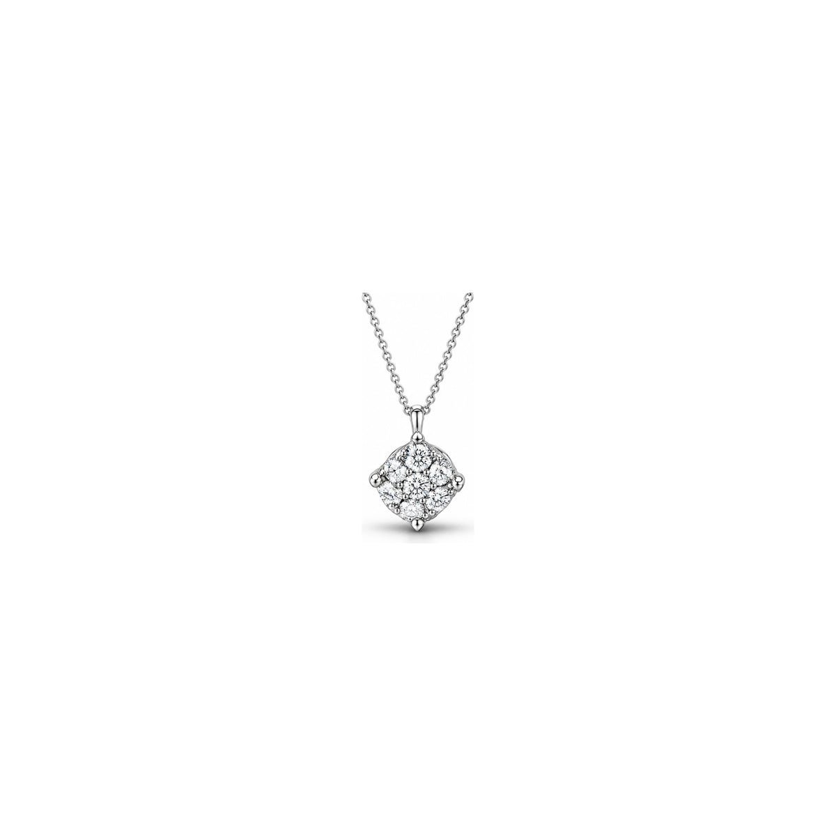 Ciondolo Illusion Cuscino con Diamanti Naturali in Oro 18kt