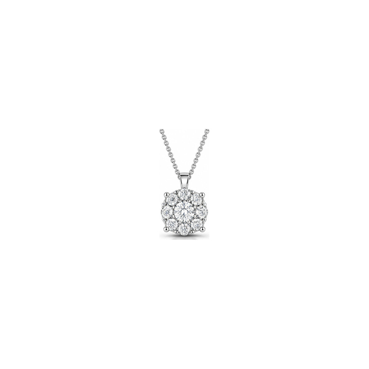 Ciondolo Rosone Brillante con Diamanti Naturali in Oro 18kt
