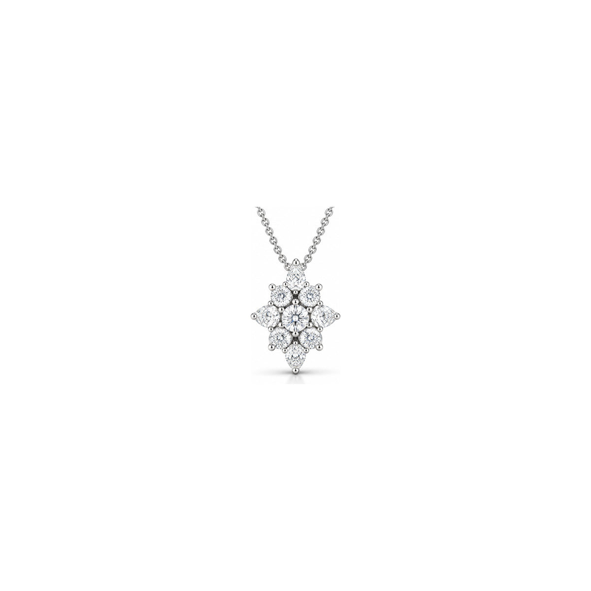 Ciondolo Rombo Stellato con Diamanti Naturali in Oro 18kt