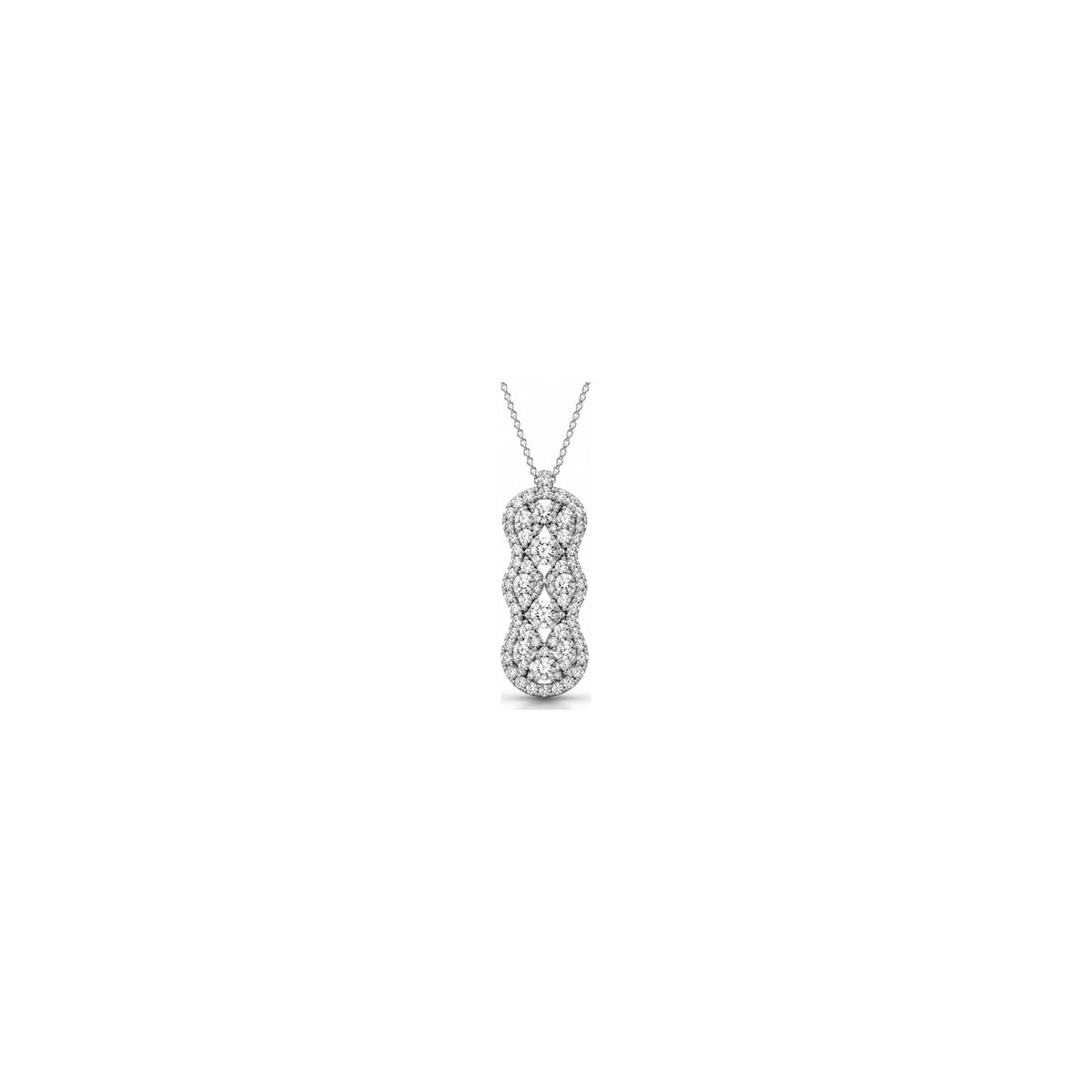 Ciondolo Intreccio Verticale con Diamanti Naturali in Oro 18kt