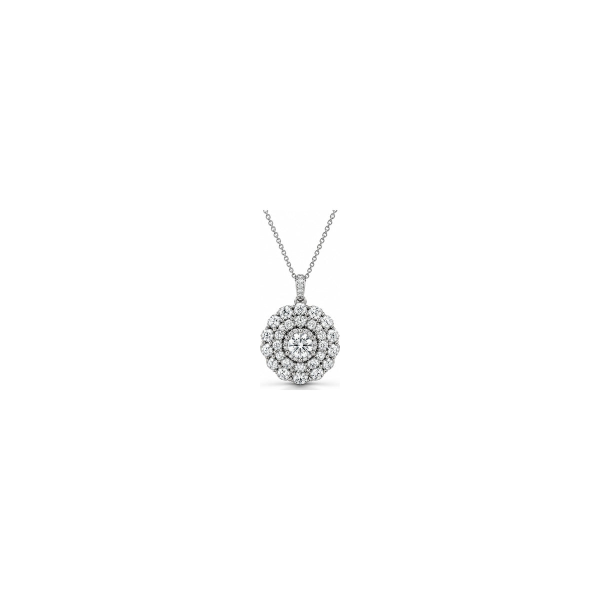 Ciondolo Rosone Halo con Diamanti Naturali in Oro 18kt