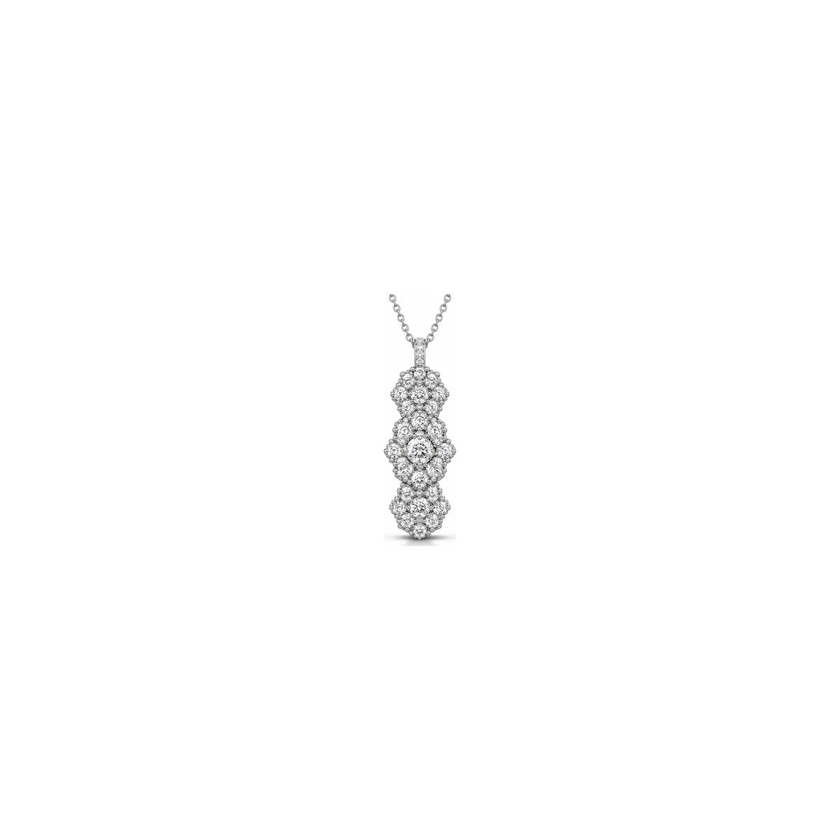 Ciondolo Trilogy Fiori Pavé con Diamanti Naturali in Oro 18kt
