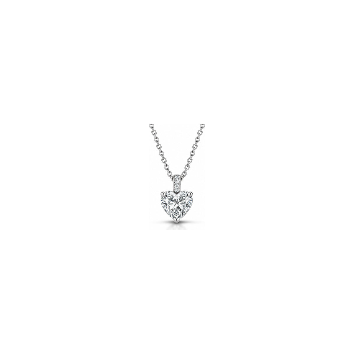 Ciondolo Cuore Solitario con Diamanti Naturali in Oro 18kt