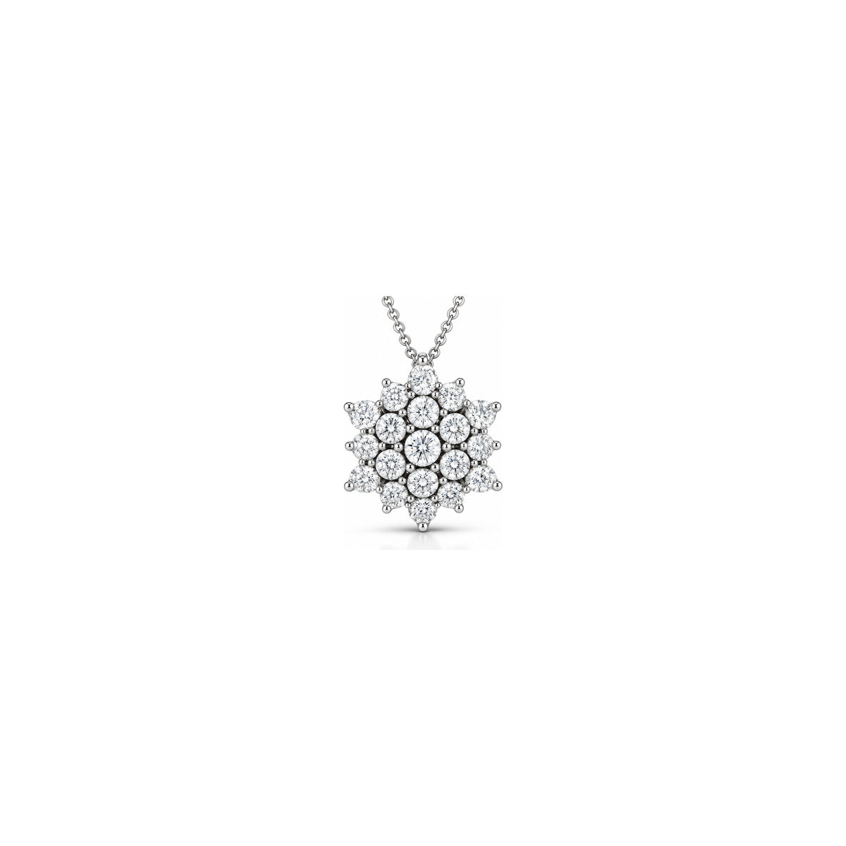 Ciondolo Cristallo di Neve con Diamanti Naturali in Oro 18kt