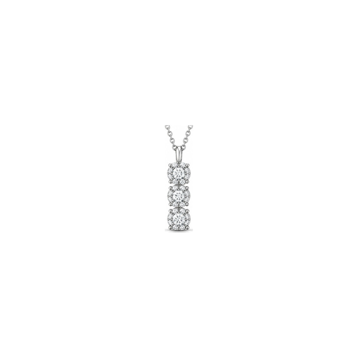 Ciondolo Trilogy Halo Allungato con Diamanti Naturali in Oro 18kt