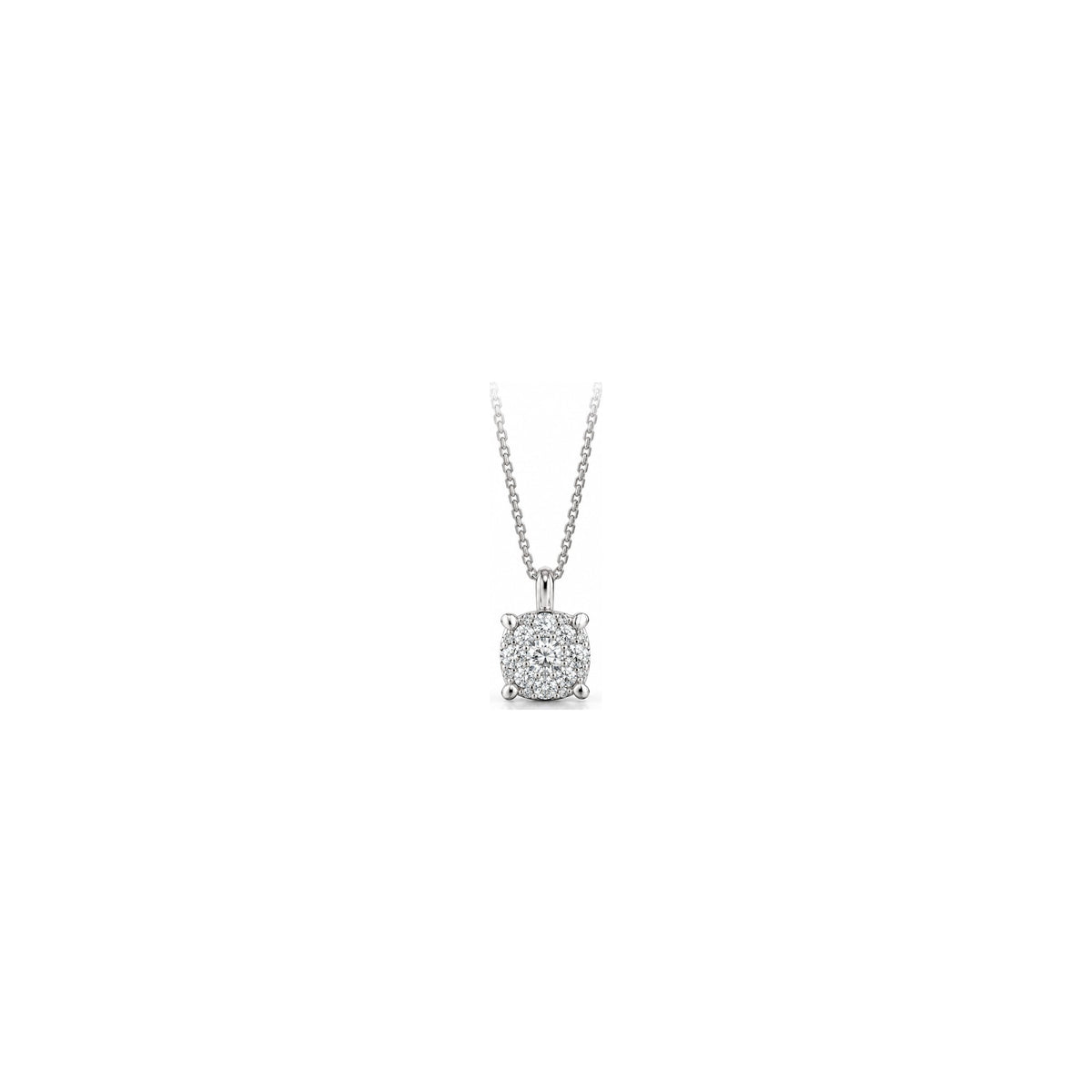 Ciondolo Illusion Tondo a Griffe con Diamanti Naturali in Oro 18kt