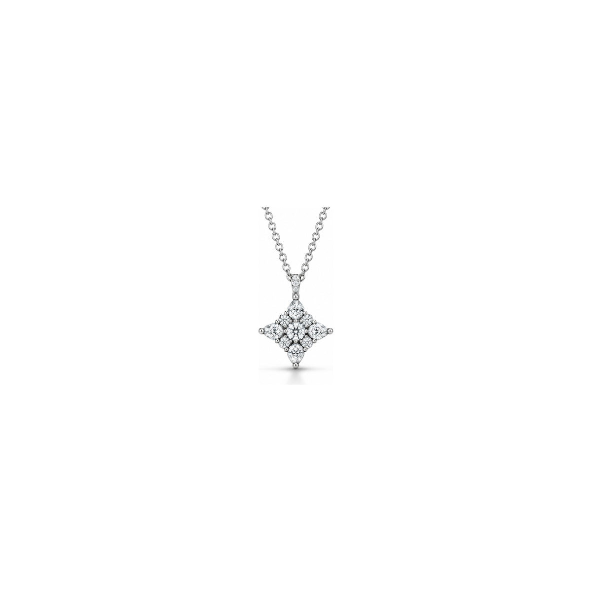 Ciondolo Stella a Rombo con Diamanti Naturali in Oro 18kt