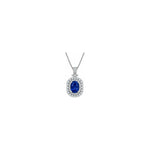 Collana Kate con Diamanti Naturali e Zaffiro in Oro Bianco 18kt