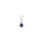 Collana Kate con Diamanti Naturali e Zaffiro in Oro Bianco 18kt