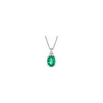 Collana Kate con Diamanti Naturali e Smeraldo in Oro Bianco 18kt