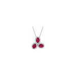 Collana Trilogy con Diamanti Naturali e Rubino in Oro Bianco 18kt