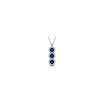 Collana Halo con Diamanti Naturali e Zaffiro in Oro Bianco 18kt