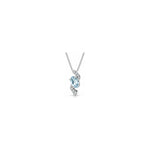 Collana Onda con Diamanti Naturali e Acquamarina in Oro Bianco 18kt